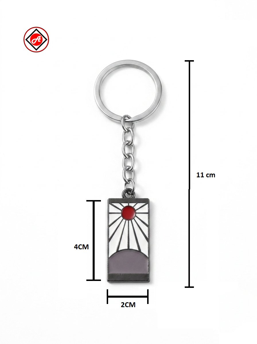 Demon Slayer-Inspired Rising Sun Metal Anime Keychain - Image 2