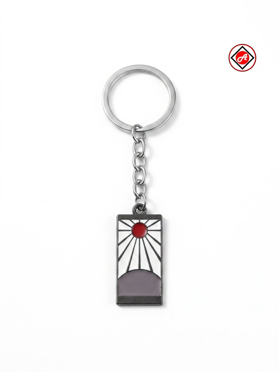 Demon Slayer-Inspired Rising Sun Metal Anime Keychain - Image 3