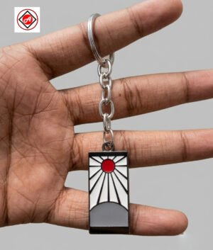 Demon Slayer-Inspired Rising Sun Metal Anime Keychain
